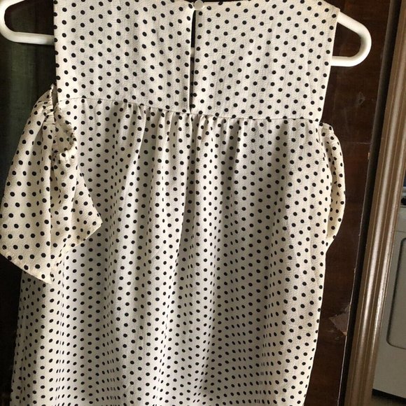 Monteau La Black and White Polka Dot Cold Shoulder Blouse SALE 40% OFF AS MARKED - Picture 6 of 7